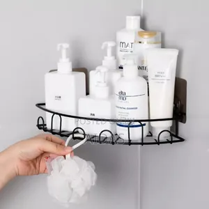 Black Stainless Steel Corner Bathroom Shelfs