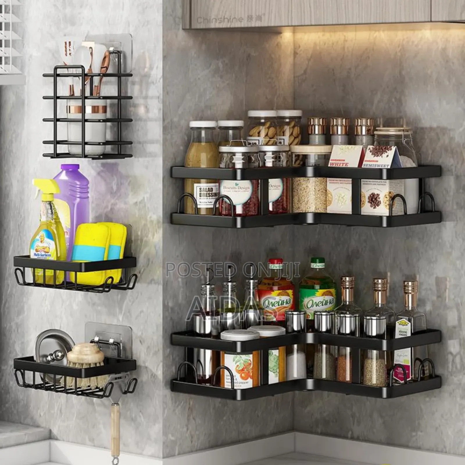 5 PCS Set Triangular Shower Caddy Shelf/Bathroom Organizer