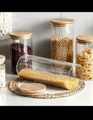 Spaghetti/Cereal Storage Jar With Bamboo Lid