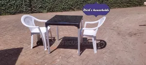 Meeting Plastic Table With Metal Legs + Plastic Chairs Set