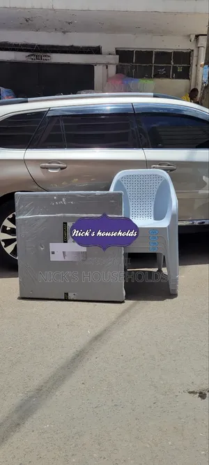 Silver Plastic Table With Gray Plastic Chairs Set