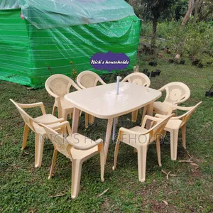 Complast Rectangular Plastic Table With Plastic Chairs 8pcs