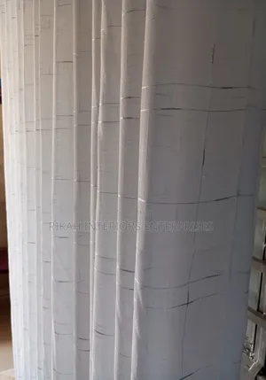 White Sheers With Silver Lines