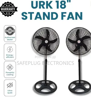 Ultra-Quiet Urk Stand Fan (Black) 18" Inch - Cool Fan