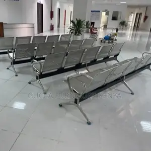 Benches:Office Silver Metallic Waiting Bench for Office