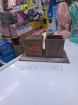 Digital Clock With Pen Holder