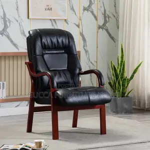 Office Chairs: Orthopaedic Armchair Faux Leather in Black