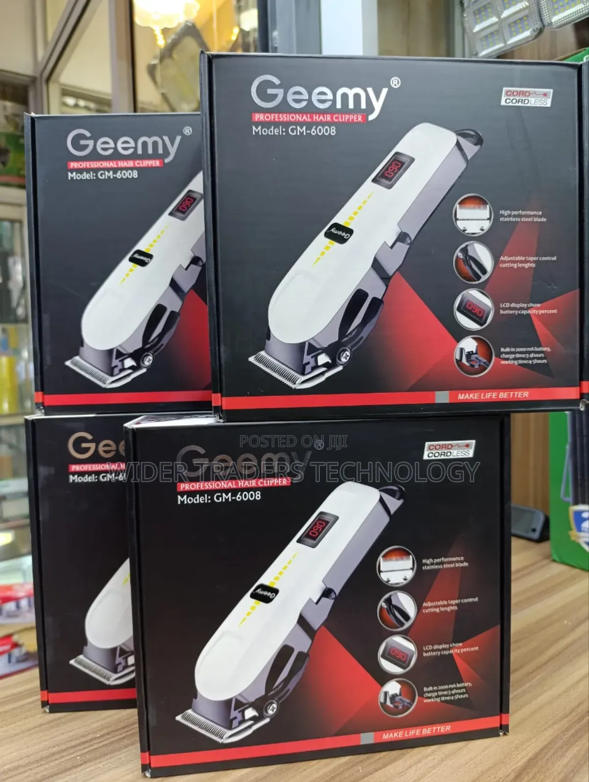 Geemy Professional Cordless Hair Clipper.*
* Model: Gm-6008
