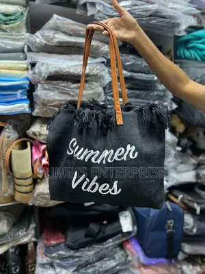 Black "Summer Vibes " at 1200 Tote -Bags-