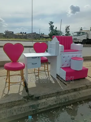 Manicure Set and a Single Pedicure Seat, Pink/ White 