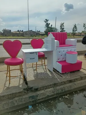 Manicure Set and a Single Pedicure Seat, Pink/ White 