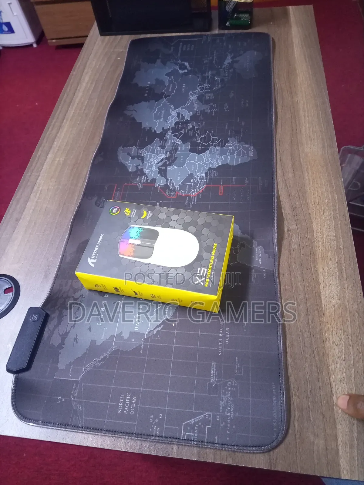 A Combo of Attack Shark X5 Wireless Mouse a RGB Mouse Pad