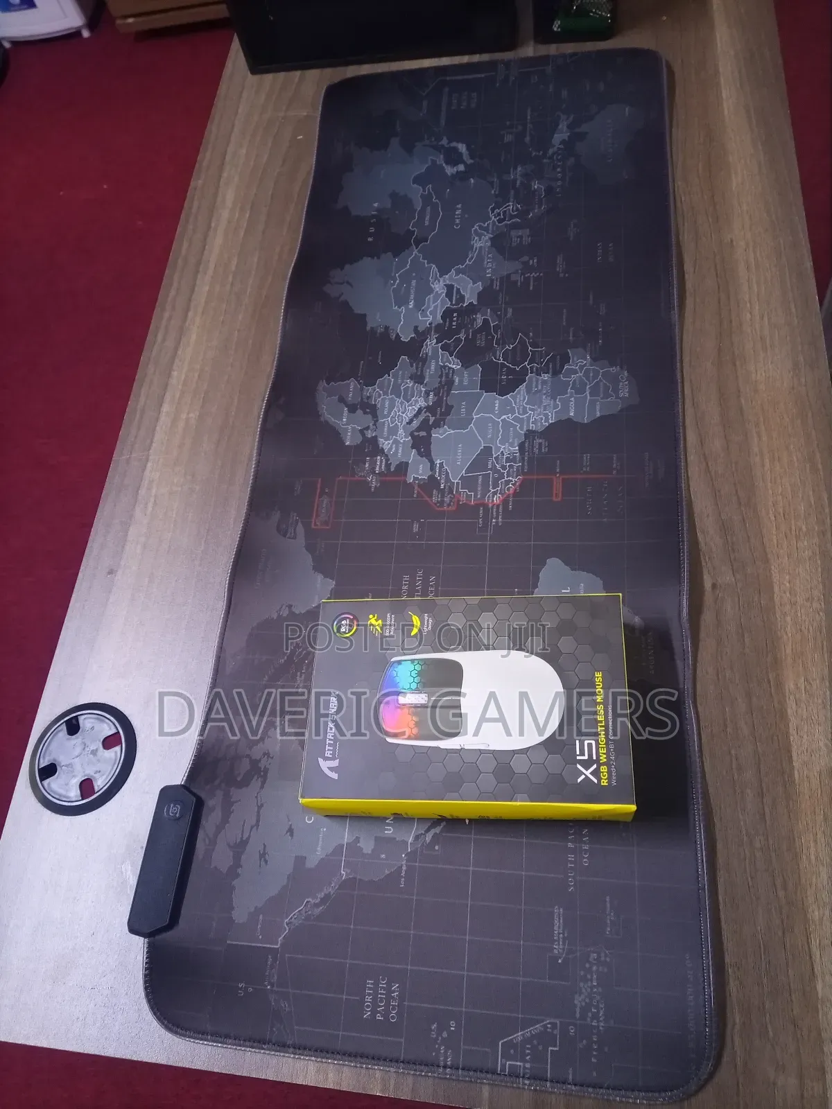 A Combo of Attack Shark X5 Wireless Mouse a RGB Mouse Pad