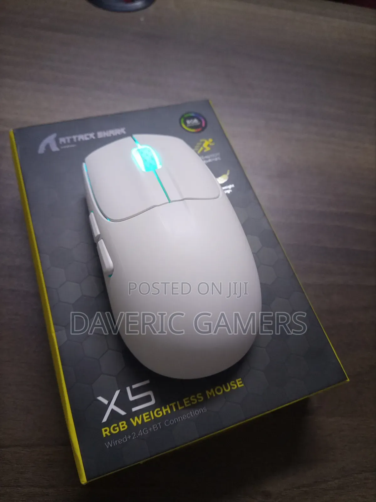 A Combo of Attack Shark X5 Wireless Mouse a RGB Mouse Pad