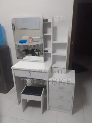 Vinity Dressing Table (White Sliding - Mirror)