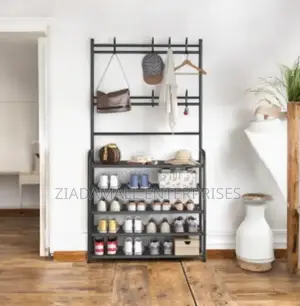 Freestanding Shoe Clothing Rack With 5 Shelves