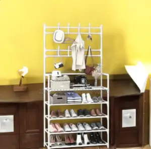 Hallway Shoe Organizer With Coat Hat Storage