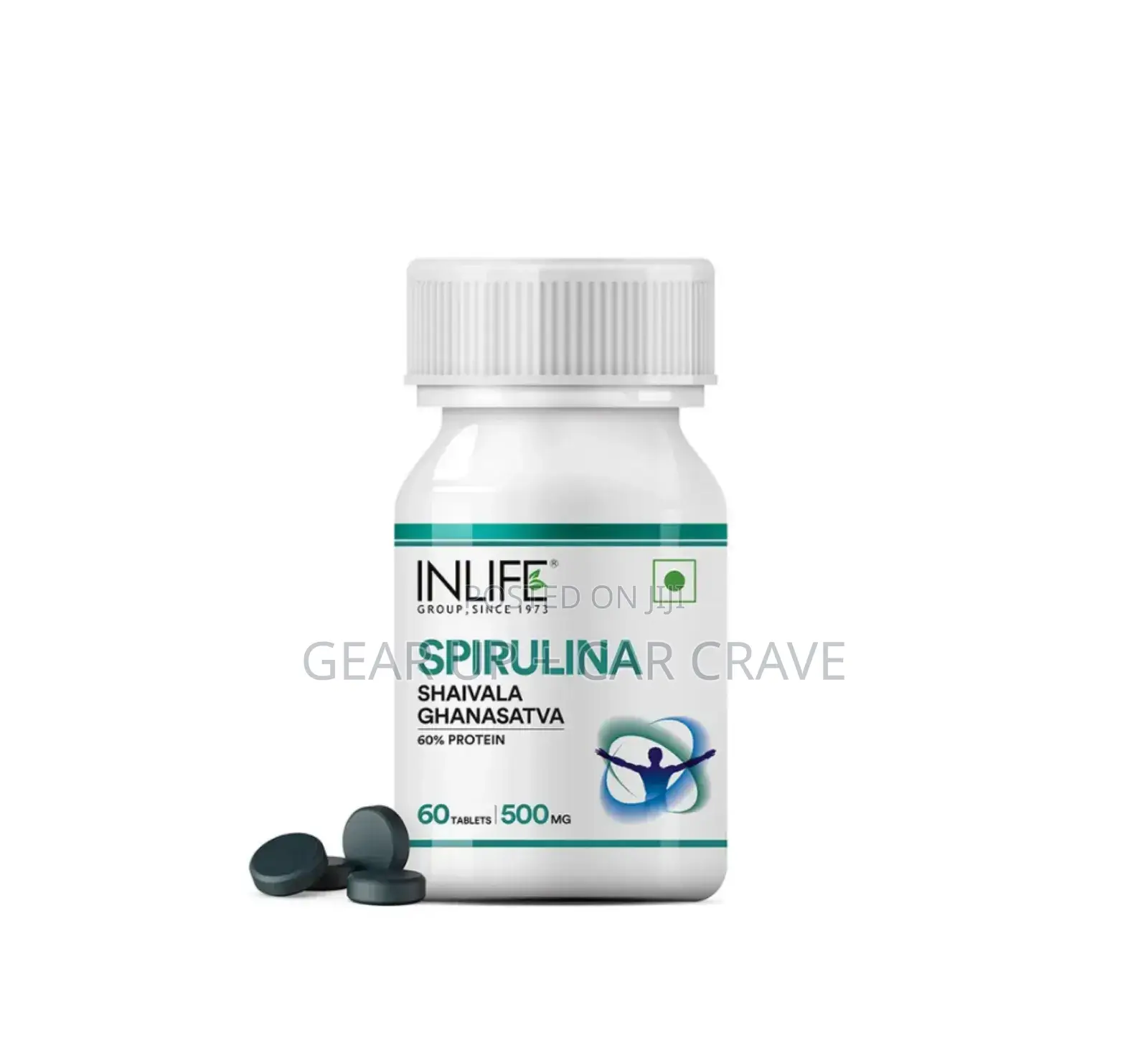 Inlife Spirulina Supplement | 500mg | 60 Tablets