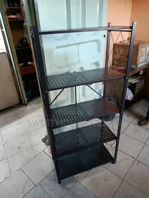 Foldable 5 Tier Kitchen Rack Black