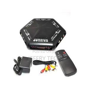 5 Ways 4 Port in 1 Out Video Audio S-Video Game Av Switch Bo