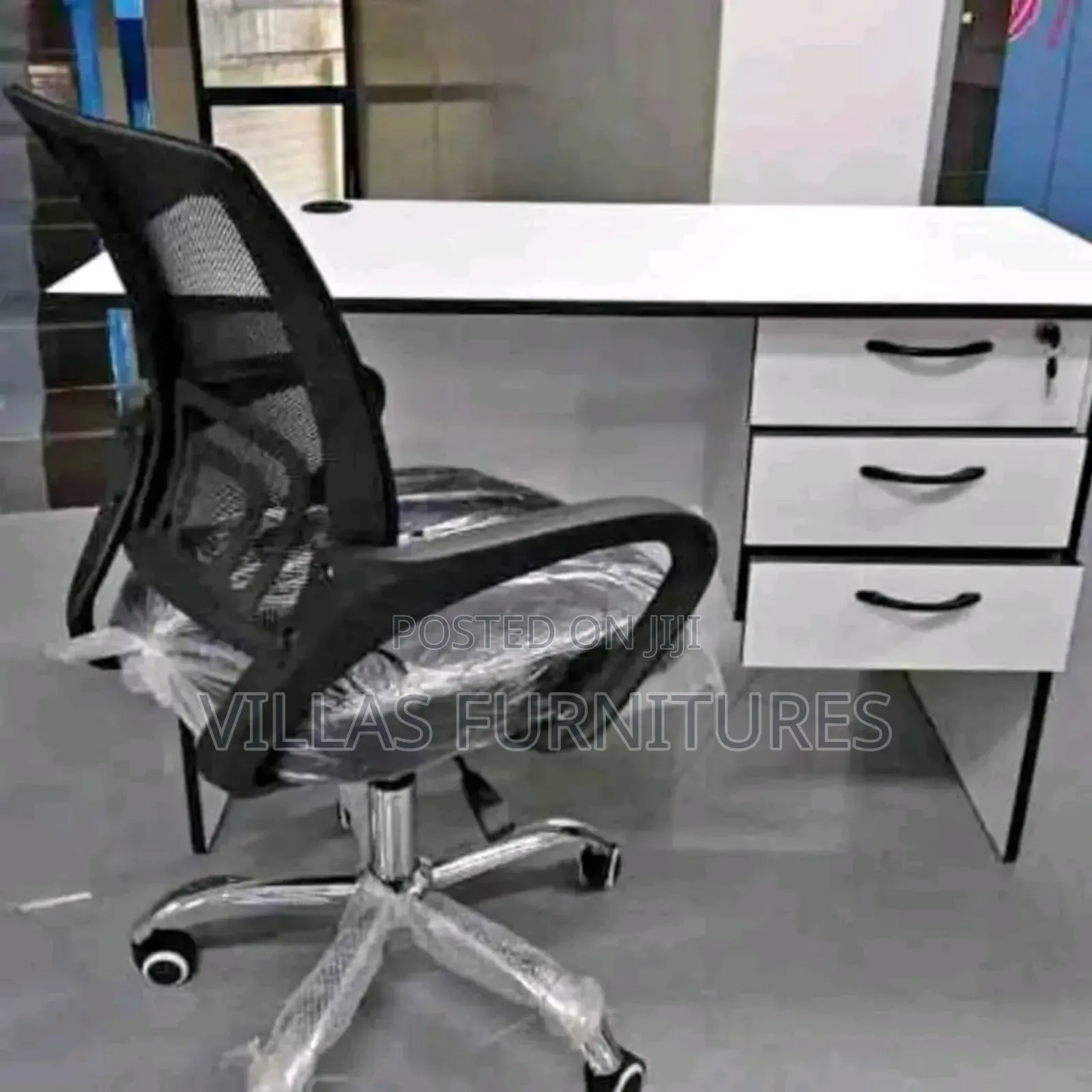 Swivel Mesh Chair and Local Made Desk
