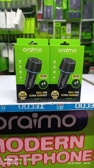 Oraimo Highway Dual Usb 10.5w Car Charger With Cable