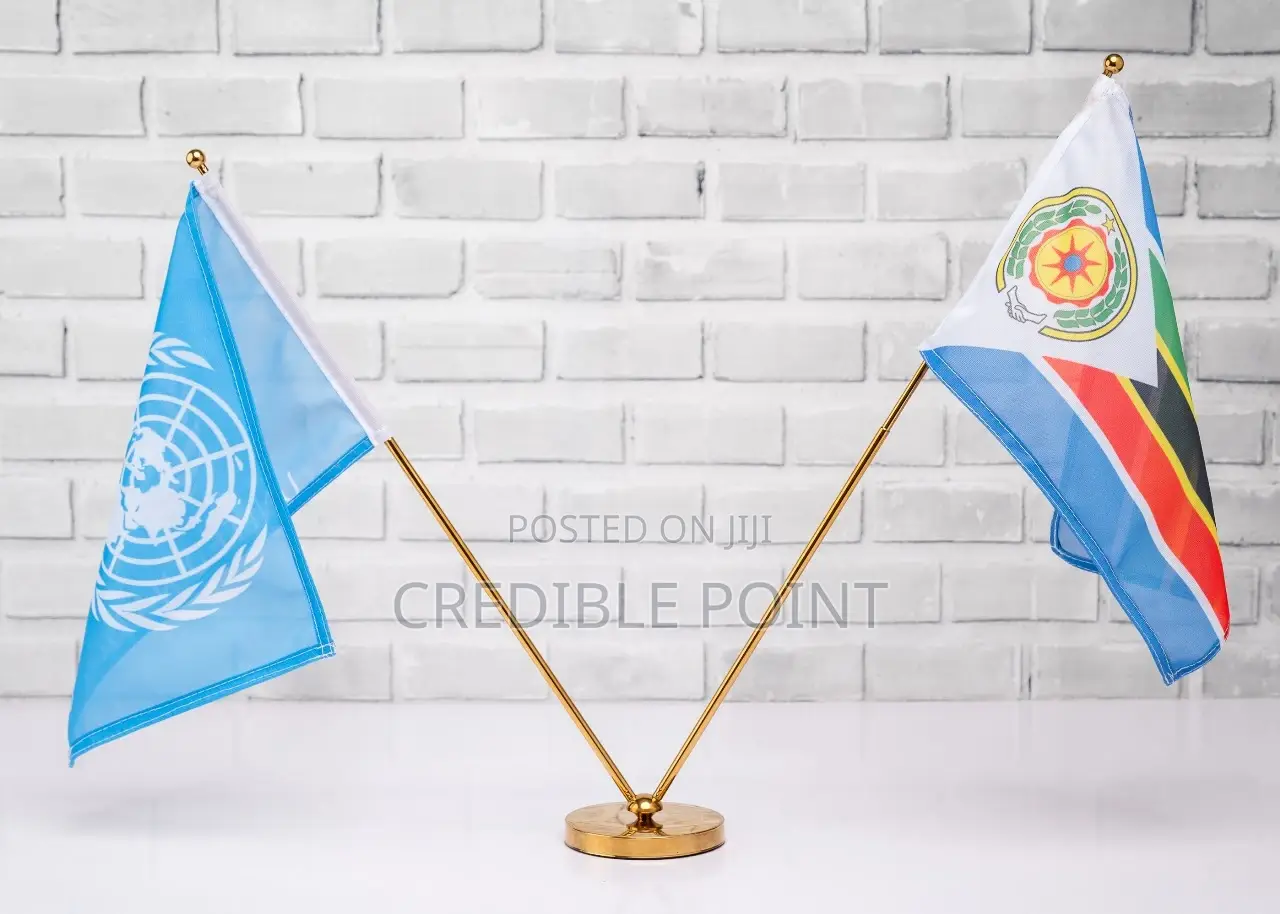 Adjustable Golden Doubleflag Stand