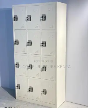 Cabinets:12-Door Iron Locker Cupboard Office Storage Unit