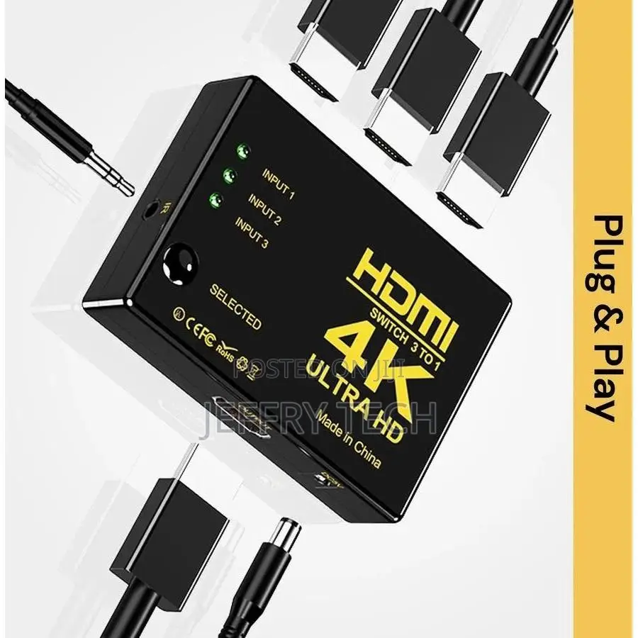 Ultra Hd 3 Port Hdmi Splitter Switch