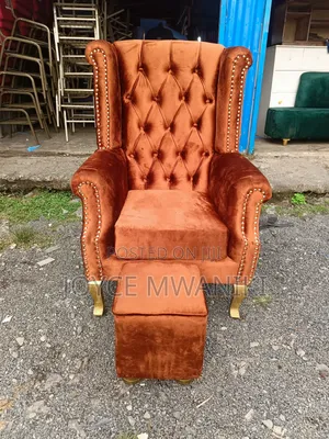 King Chair or Pedicure With Stool, Burnt Orange 