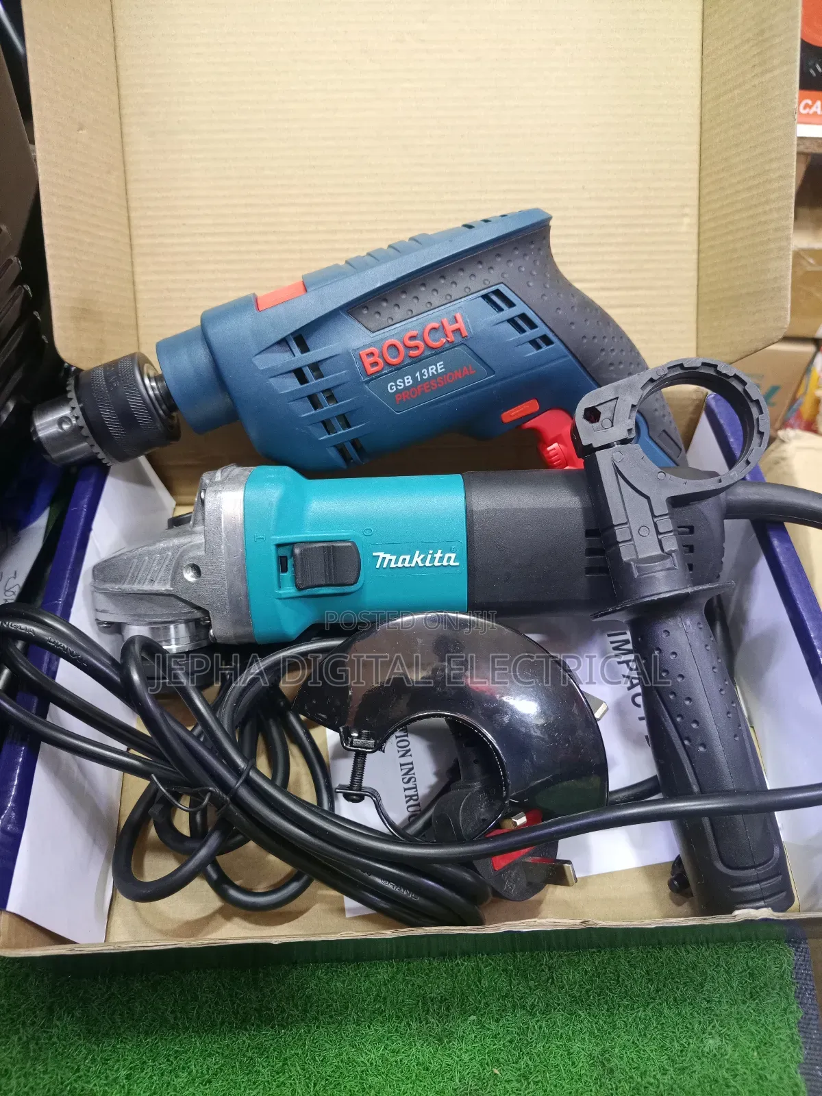 Makita 4"Grinder and Bosch Drill