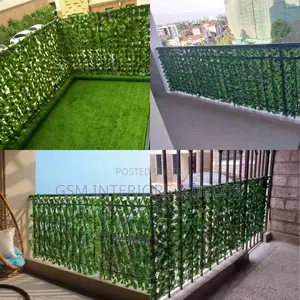 Balcony Privacy Fence With Grass Carpets