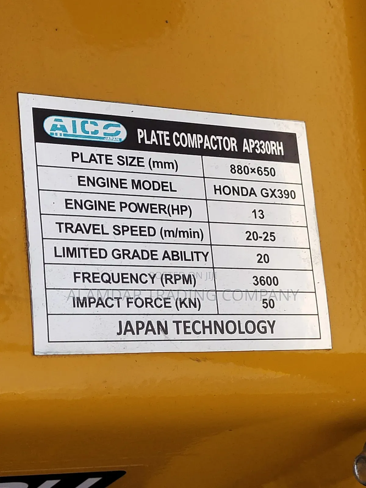 Plate Compactor Reversible