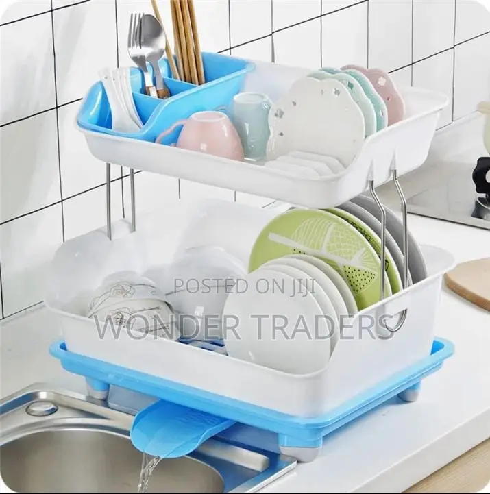 2 Tier Plastic Dish Rack*