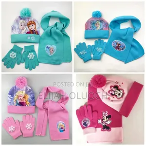 3 in 1winter Kids Themed Beenies Hat,Scarf Set and Gloves