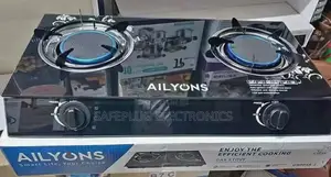 Ailyons, 2 Burner Glass Top Gas Cooker Infrared Burner