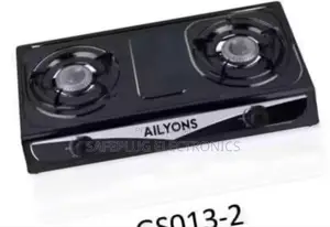 Ailyons Gs013-2 Gas Cooker Stainless Steel 2 Burner Black