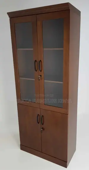 Cabinets:Real Wood Veneer Two Door Executive Bookcase