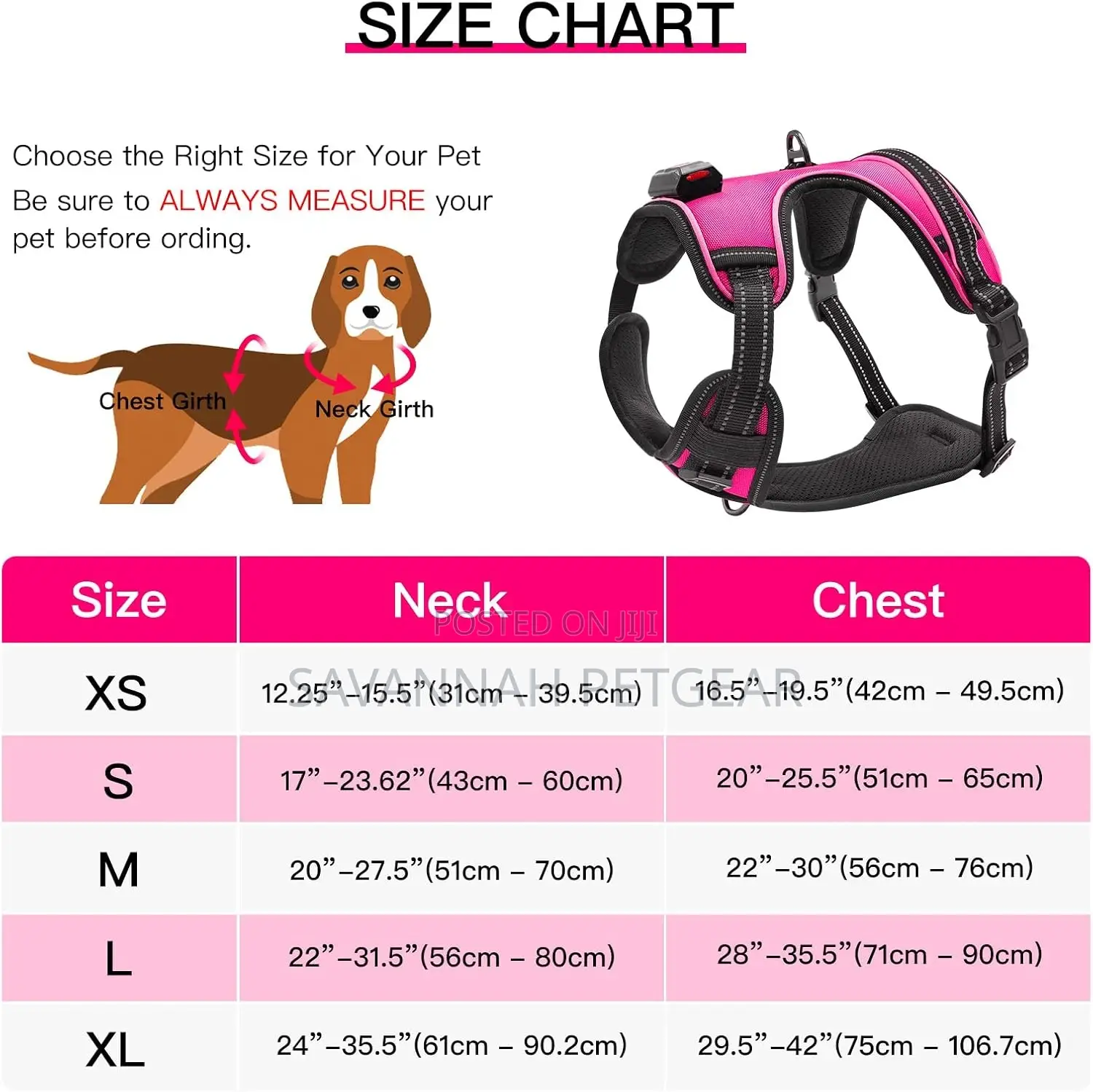 Durable Light Up Dog Harness Reflective Dog Harness - Large