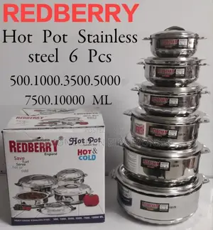 Redberry 6pcs Stainless Steel Insulated Hotpots