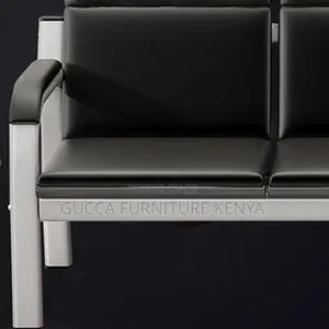 Sofas:5-Seater Transitional Black Metal Reception Sofas