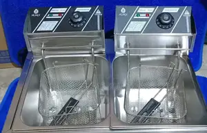 Nunix Double Fryer 6+6litres Stainless Steel Deep Fryer