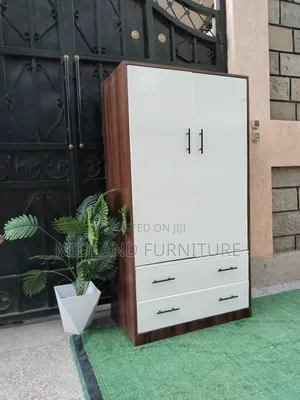 Brown and White Bedroom Clothes Wardrobe
