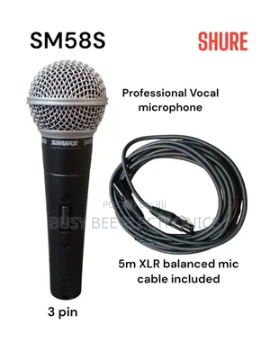 Shure Sm58 Wired Vocal Microphone With on/Off Switch