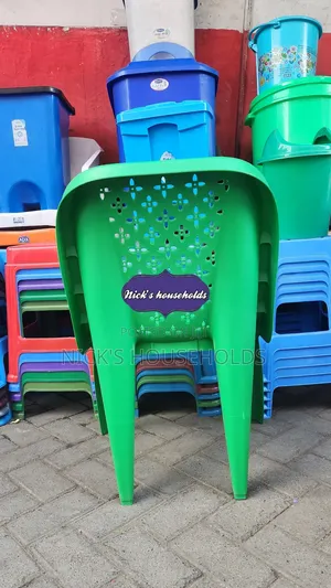 Green Armless Skyplast Plastic Chairs