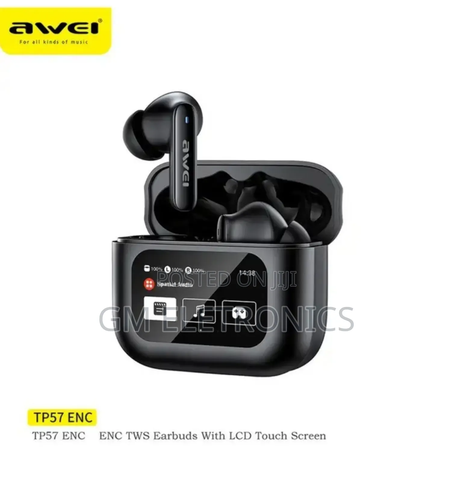 Awei Tp57 Enc TWS Earphone With Lcd.