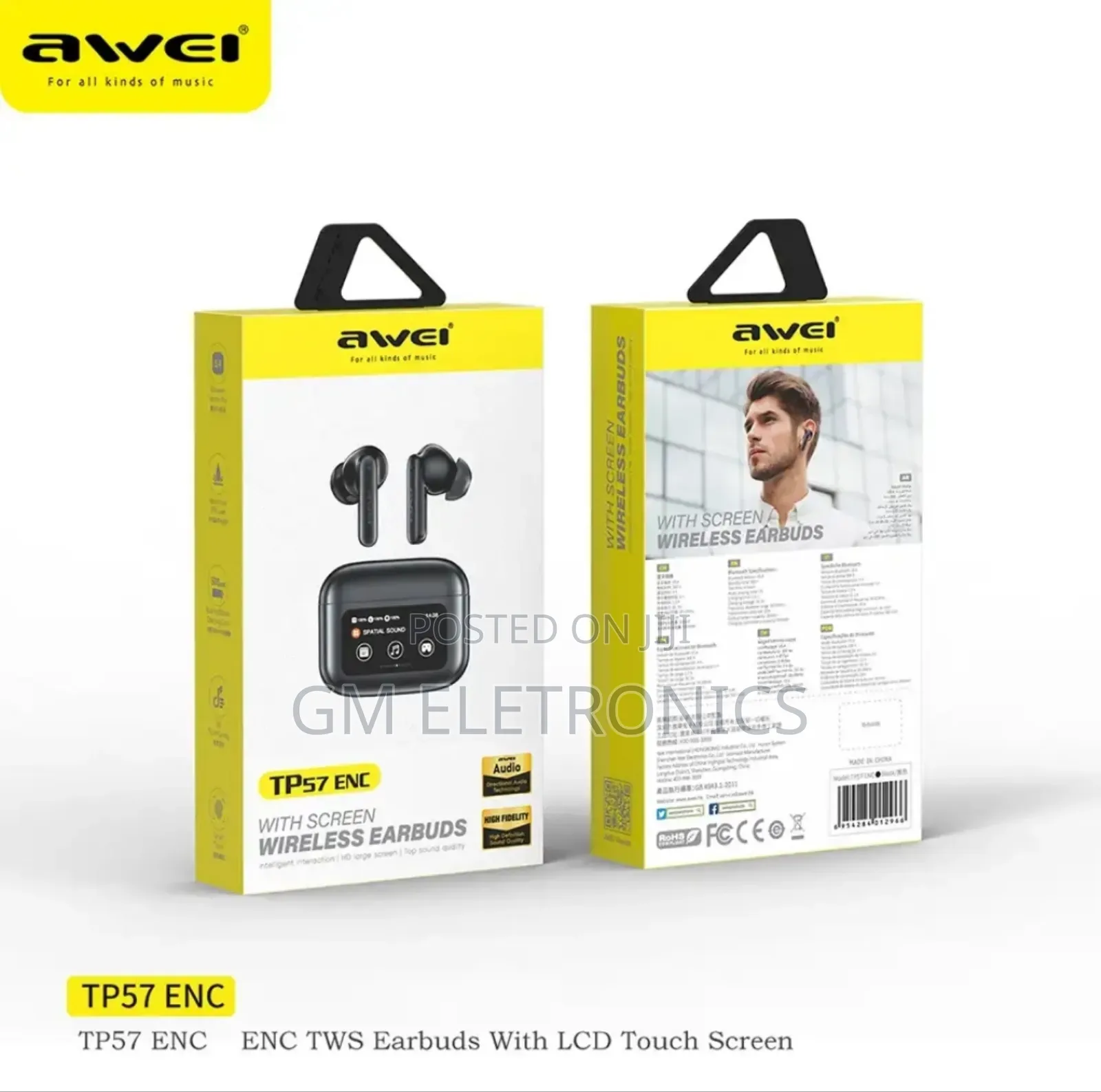 Awei Tp57 Enc TWS Earphone With Lcd.