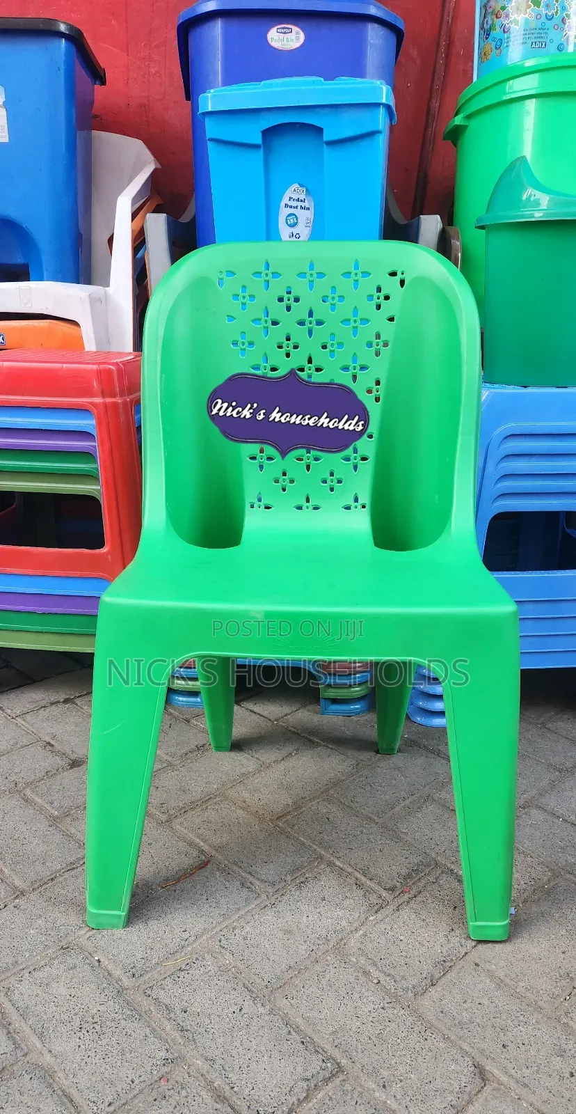Green Armless Skyplast Plastic Chairs