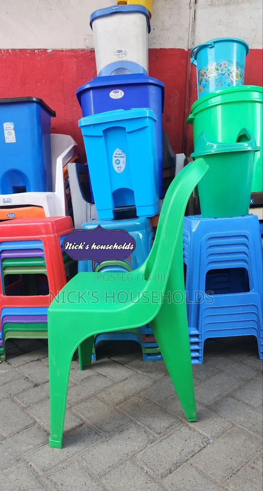 Green Armless Skyplast Plastic Chairs