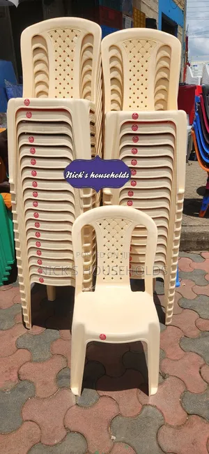 Cream Armless Plastic Chair Available